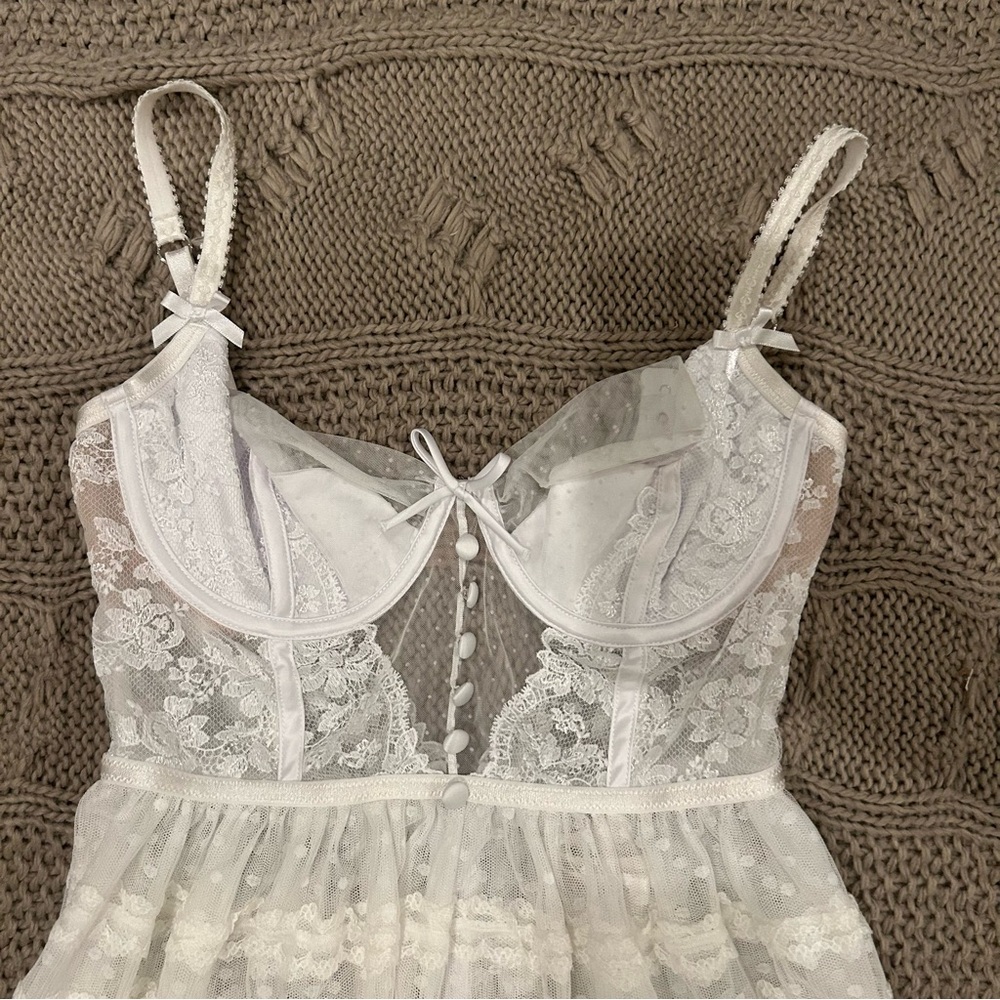 For Love And Lemons Ivory Lace Mini Dress - Picture 3 of 7